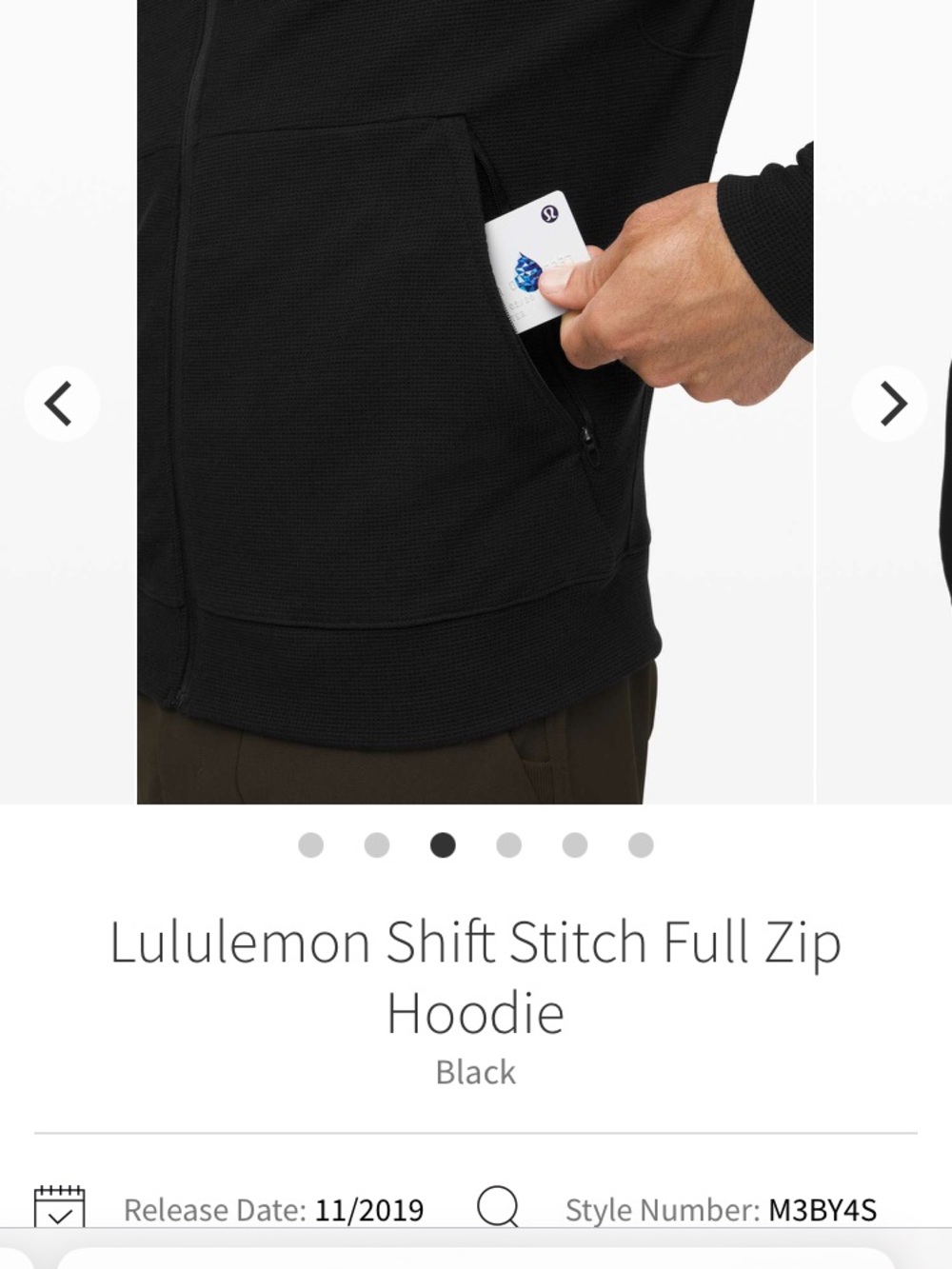 🎁Free with 50$ purchase lululemon mens waffle ZipUp Hoodie training Jacket black - Picture 6 of 11